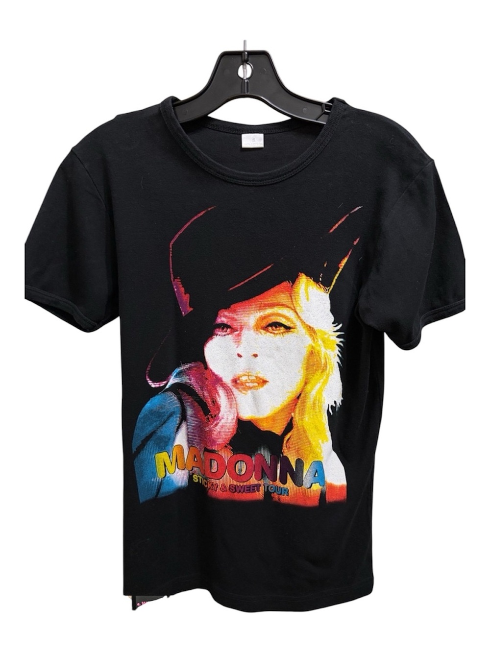 Madonna Sticky & Sweet World Tour 2008 Graphic Tee Black Small 100% Cotton